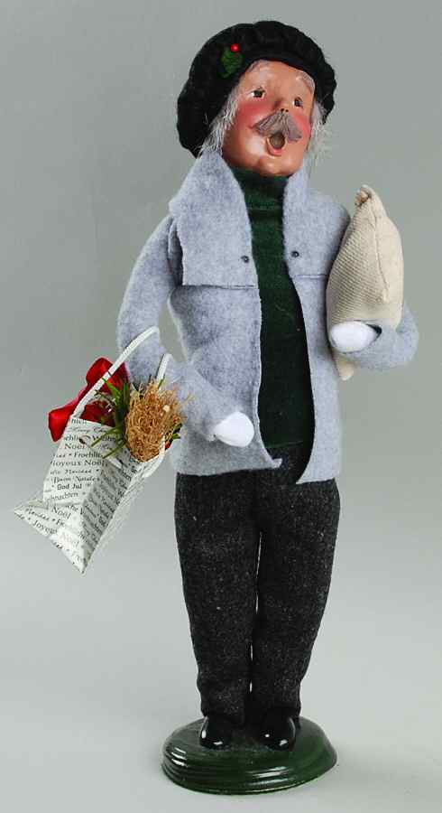Traditional Assorted Carolers Grandfather Shopper-Grey Coat - No Box 443 by Byers' Choice Ltd-1