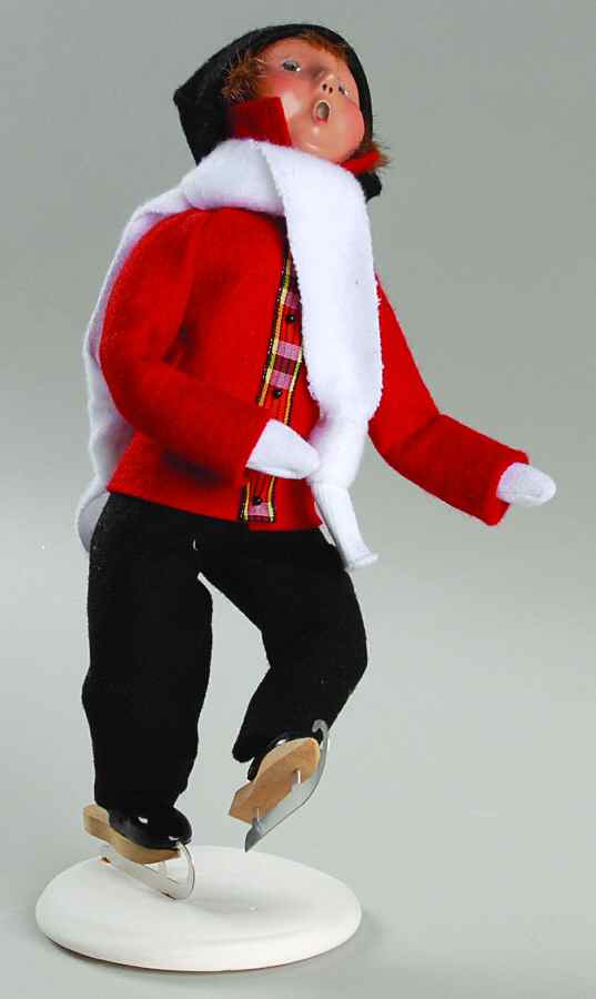 Winter Outdoor Activities Skater Boy-Red Coat - No Box by Byers' Choice Ltd-1