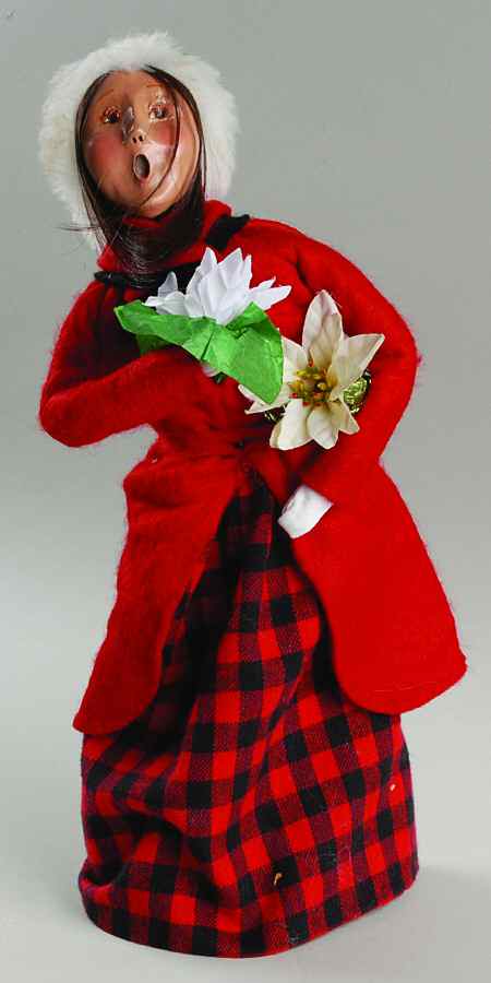 Traditional Assorted Carolers Woman With Poinsettias - No Box by Byers' Choice Ltd-1