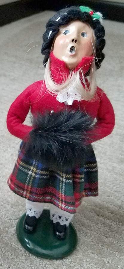 Traditional Assorted Carolers Girl With Muff-Red Coat - No Box by Byers' Choice Ltd-1