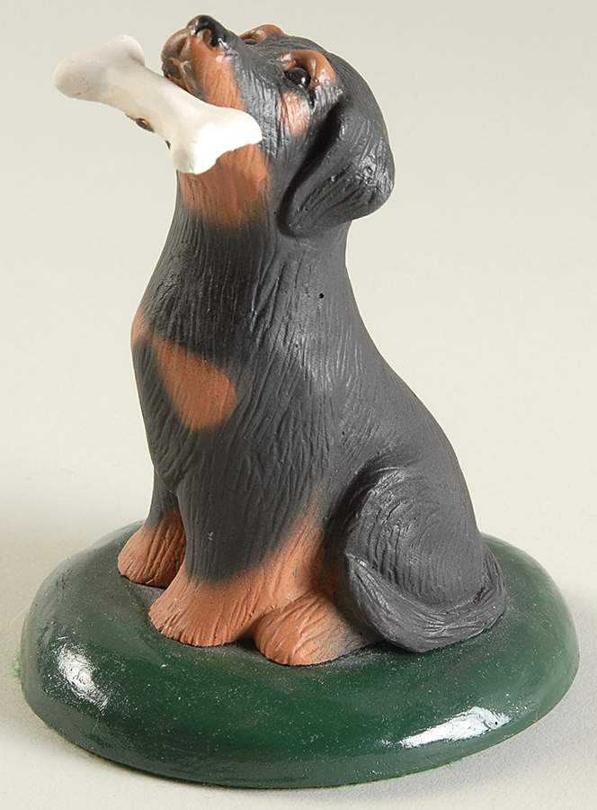 Singing Dogs Rottweiler With Bone - No Box by Byers' Choice Ltd-1