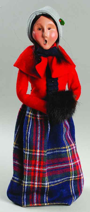 Traditional Assorted Carolers Woman With Muff-Red Coat - No Box by Byers' Choice Ltd-1