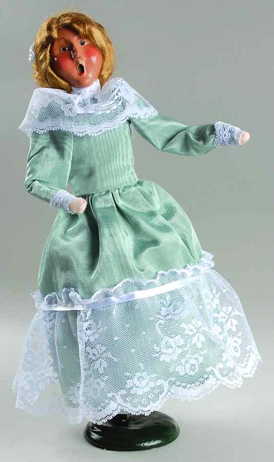 Dancing Carolers Dancing Woman-Mint Green - No Box by Byers' Choice Ltd-1