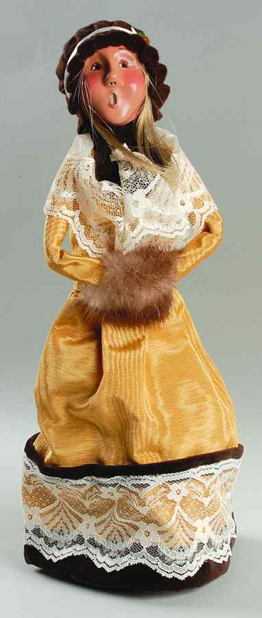 Traditional Assorted Carolers Victorian Woman-Gold Dress W/Lace - No Box by Byers' Choice Ltd-1