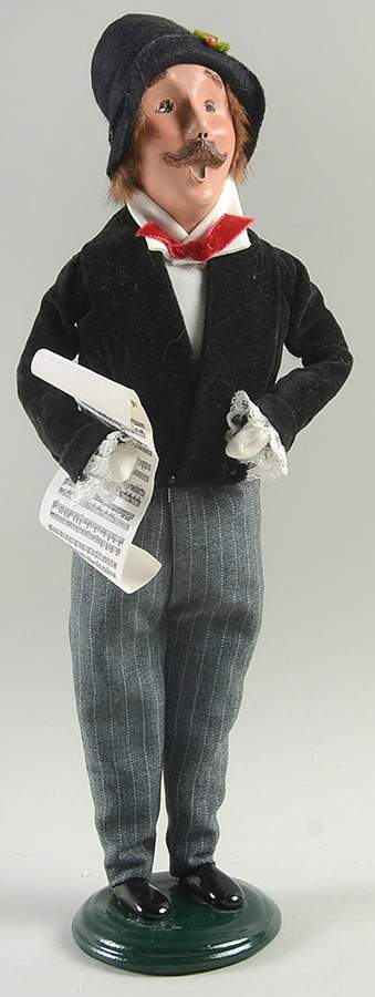 Traditional Assorted Carolers Victorian Mustache Man With Music-Black - No Box Nb1211 by Byers' Choice Ltd-1