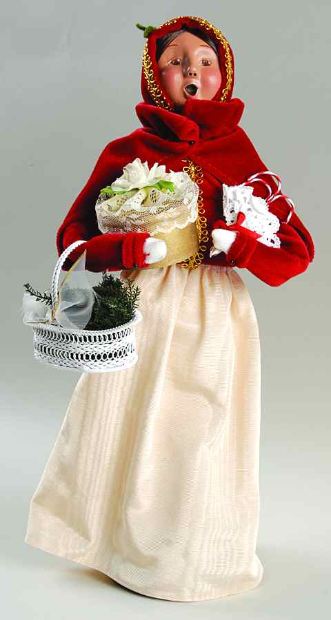 Traditional Assorted Carolers Victorian Shopper-Red Cape - No Box by Byers' Choice Ltd-1