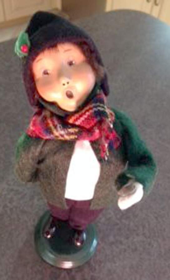 Traditional Assorted Carolers Boy With Coin-Green Coat - Nb1106, No Box by Byers' Choice Ltd-1