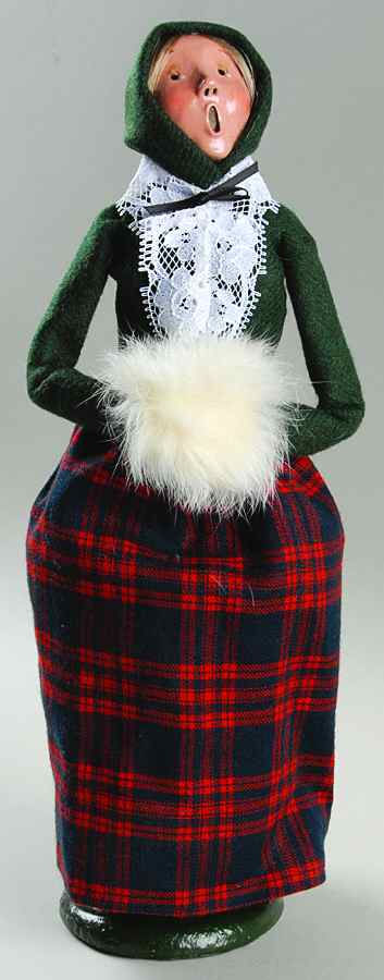 Traditional Assorted Carolers Woman With Green Coat And White Muff Lac - No Box by Byers' Choice Ltd-1