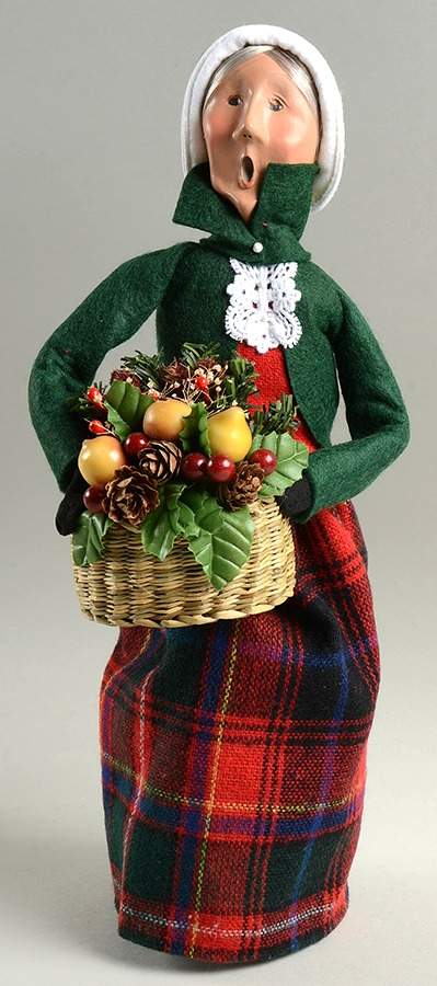 Traditional Assorted Carolers Shopper Grandmother With Basket Of Pine - Nb824, No Box by Byers' Choice Ltd-1