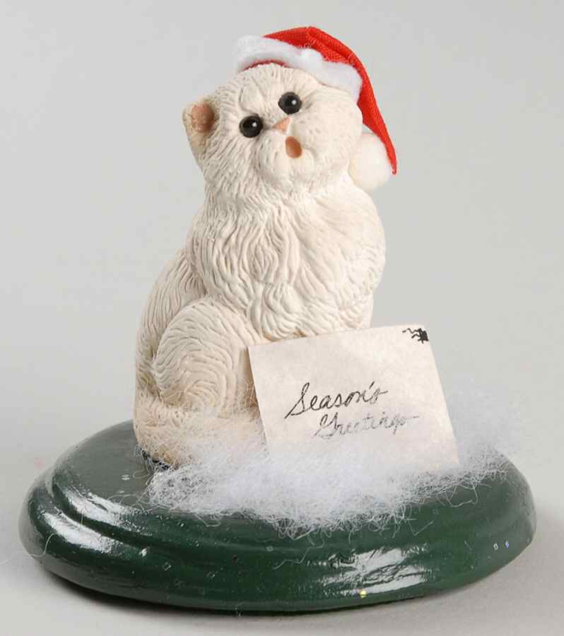 Singing Cats Persian Cat With Letter & Santa Hat - No Box by Byers' Choice Ltd-1