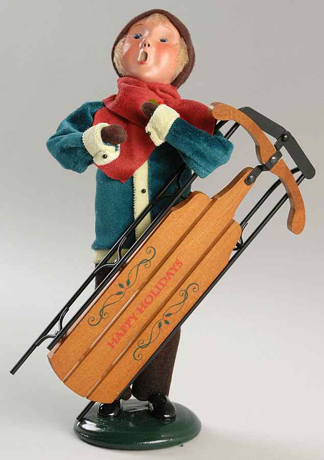 Victorian Specialty Families Sledding-Boy With Sled - No Box by Byers' Choice Ltd-1