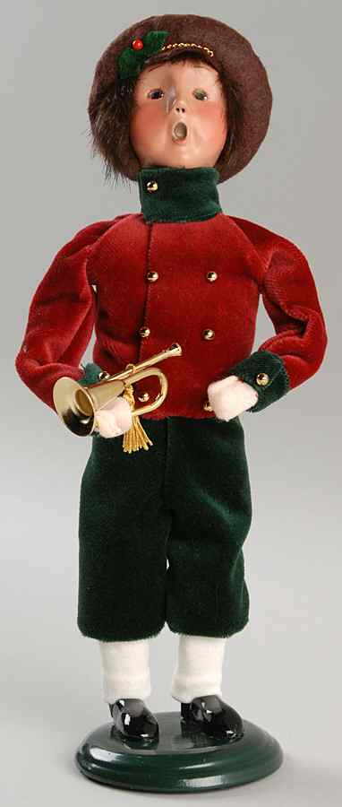 Victorian Specialty Families Green & Gold-Boy With Horn - No Box by Byers' Choice Ltd-1