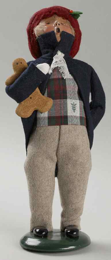 Traditional Assorted Carolers Boy With Gingerbread Man-Blue - No Box by Byers' Choice Ltd-1