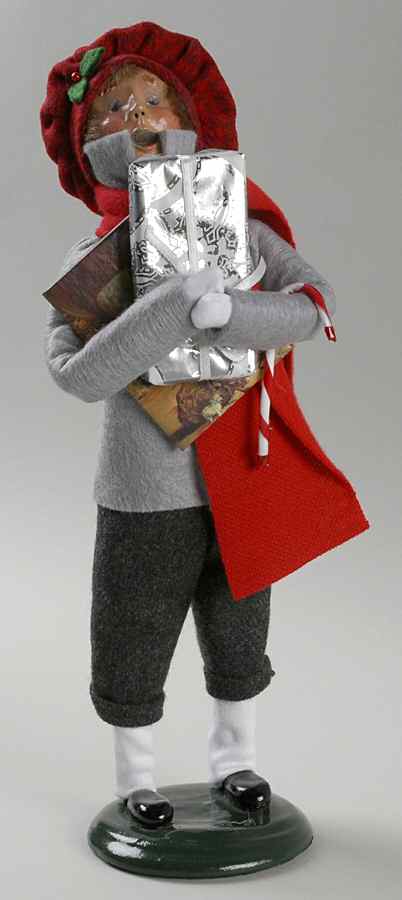 Traditional Assorted Carolers Teen Boy With Gift And Book - No Box by Byers' Choice Ltd-1