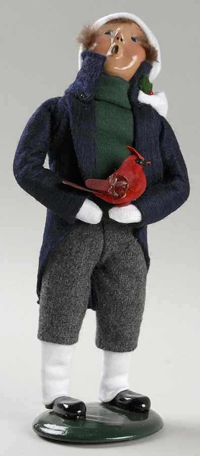 Traditional Assorted Carolers Boy With Cardinal Bird - No Box by Byers' Choice Ltd-1