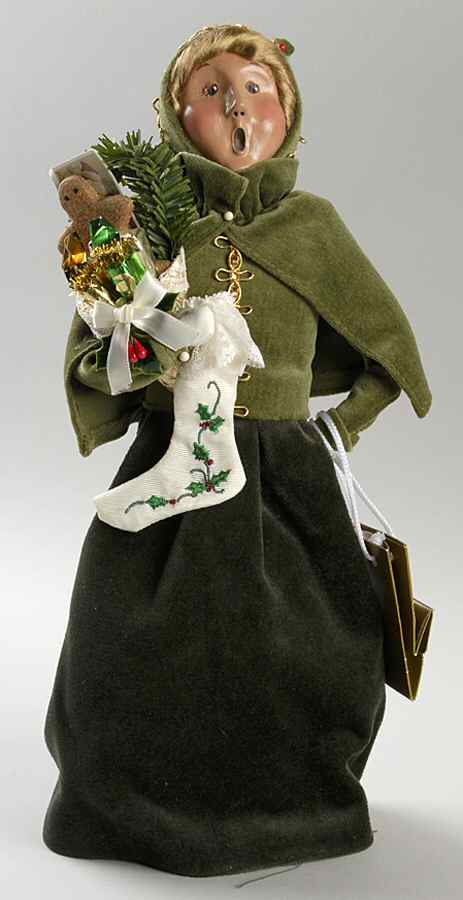 Traditional Assorted Carolers Shopper Woman Stocking And Presents - No Box by Byers' Choice Ltd-1