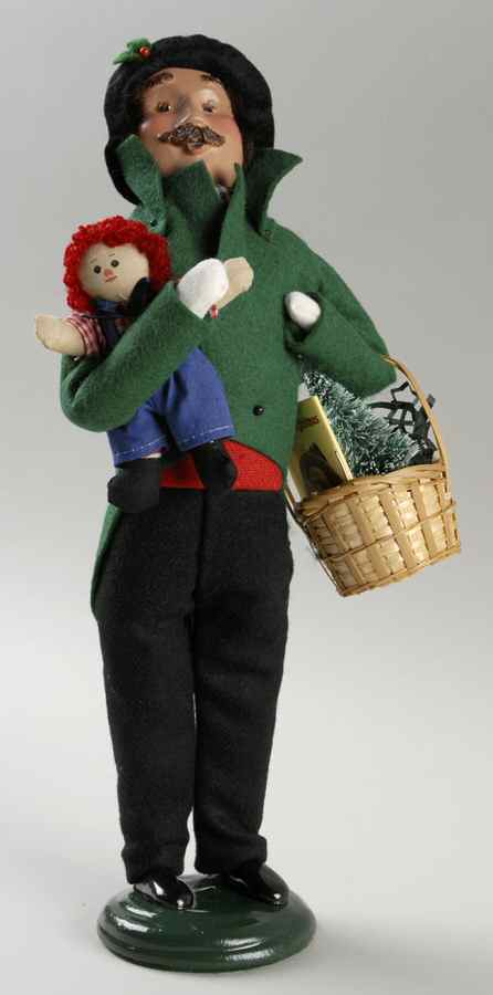 Traditional Assorted Carolers Man With Raggedy Andy Doll And Basket - No Box by Byers' Choice Ltd-1