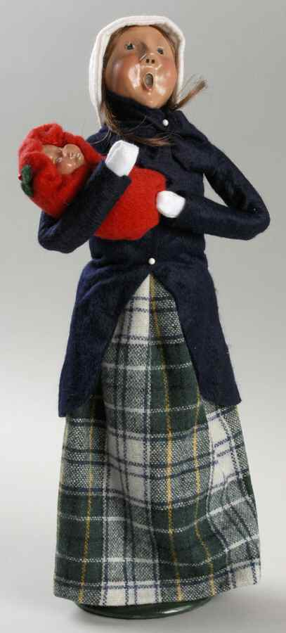 Traditional Assorted Carolers Woman With Baby-Blue Coat - No Box by Byers' Choice Ltd-1