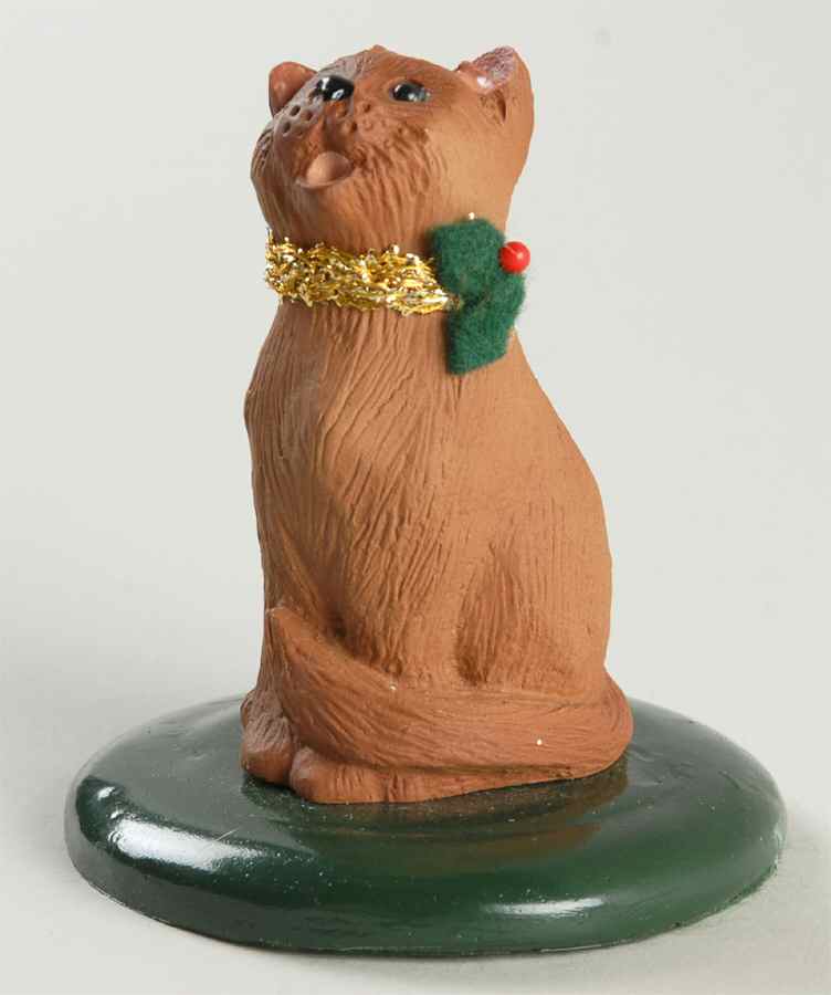 Singing Cats Cinnamon Cat With Gold Collar - No Box by Byers' Choice Ltd-1