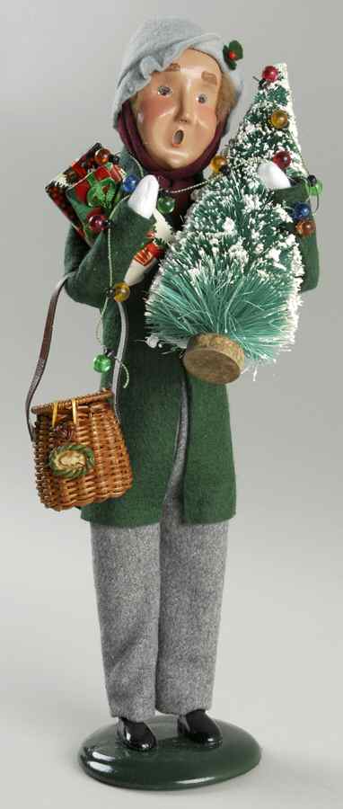 Traditional Assorted Carolers Shopper Man With Tree - No Box by Byers' Choice Ltd-1