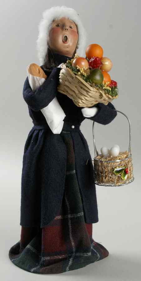 Traditional Assorted Carolers Shopper Woman With Fruit & Eggs - No Box by Byers' Choice Ltd-1