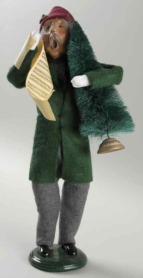 Traditional Assorted Carolers Grandfather With Tree & Music-Green - No Box by Byers' Choice Ltd-1