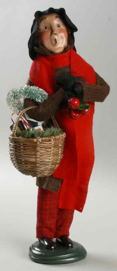 Traditional Assorted Carolers Man With Apples, Basket And Wreath - No Box by Byers' Choice Ltd-1