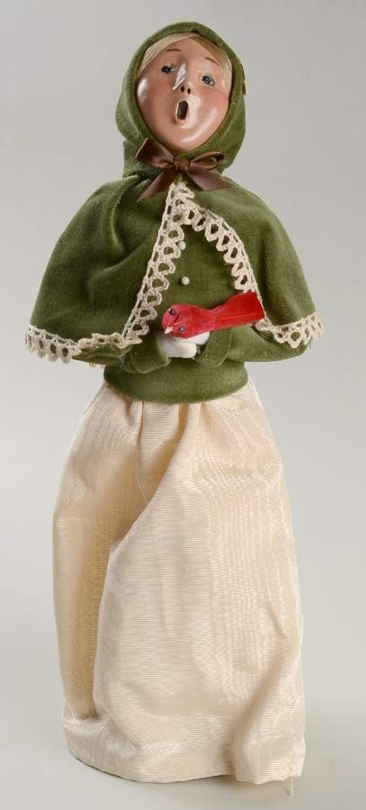 Traditional Assorted Carolers Victorian Woman With Cardinal-Green - No Box Nb877 by Byers' Choice Ltd-1