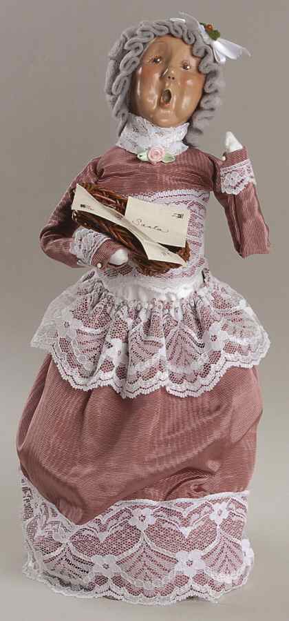 Traditional Assorted Carolers Woman With Christmas Cards - No Box by Byers' Choice Ltd-1