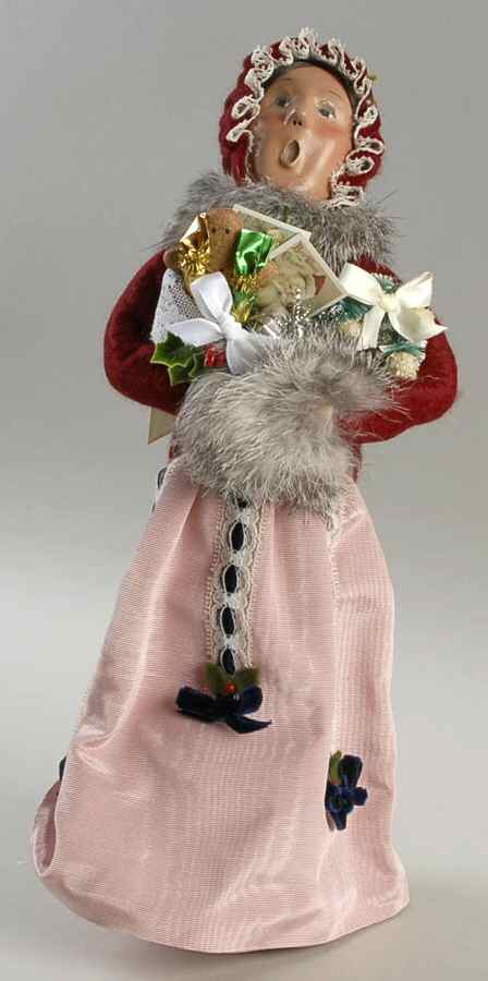 Victorian Assorted Carolers Shopper Woman-Red/Pink - No Box by Byers' Choice Ltd-1