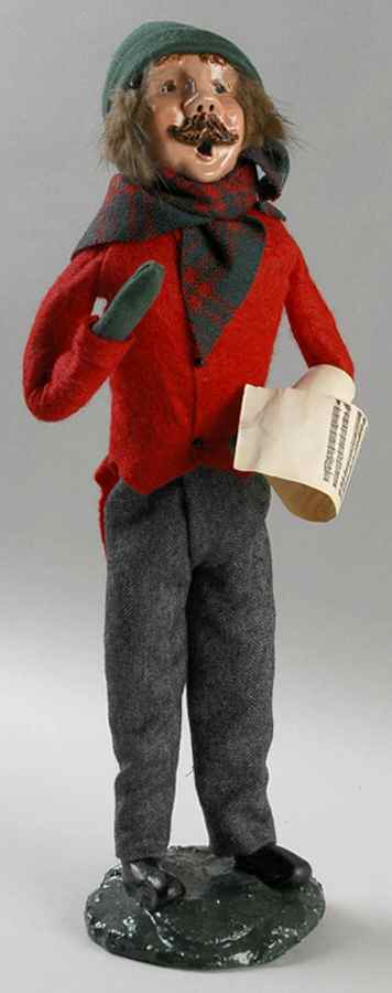 Traditional Assorted Carolers Mustache Man With Music-Red - No Box by Byers' Choice Ltd-1