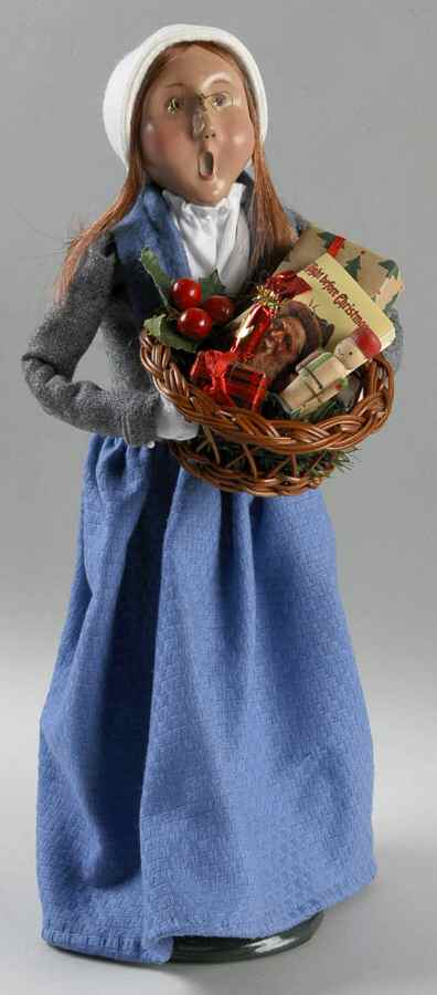 Traditional Assorted Carolers Woman With Basket Of Gifts - No Box by Byers' Choice Ltd-1