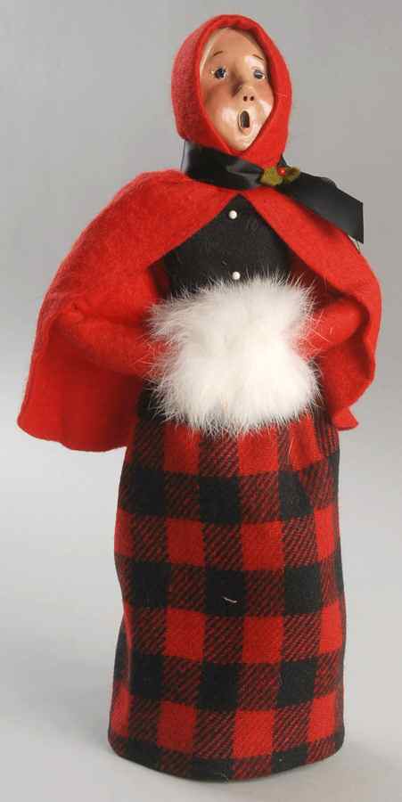Traditional Assorted Carolers Woman With Muff-Red Cape - Nb641, No Box by Byers' Choice Ltd-1