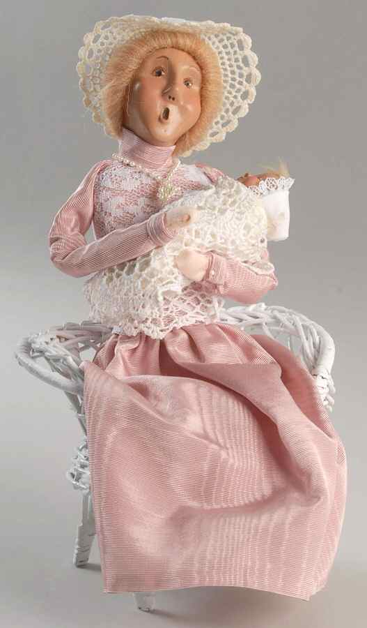 Spring & Summer Carolers Mother With Baby-Pink Dress - No Box by Byers' Choice Ltd-1