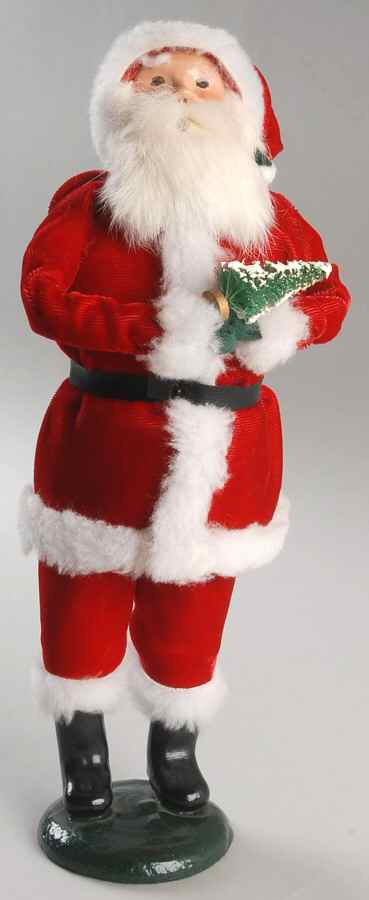 Santa & Mrs Claus Velvet Santa With Tree - No Box by Byers' Choice Ltd-1