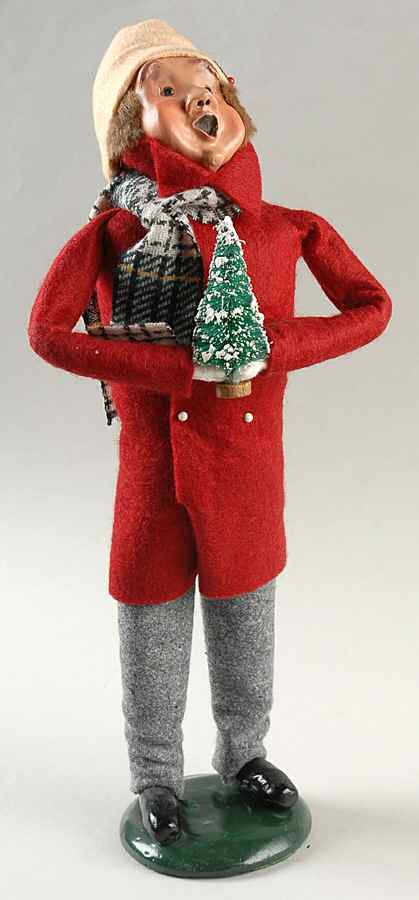 Traditional Assorted Carolers Man With Tree-Red Coat - Nb 637, No Box by Byers' Choice Ltd-1