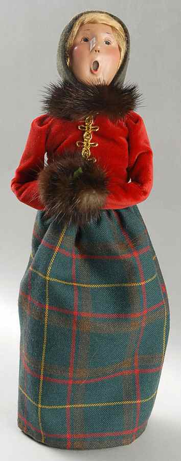 Traditional Assorted Carolers Woman W/Fur Collar And Muff - Nb643, No Box by Byers' Choice Ltd-1