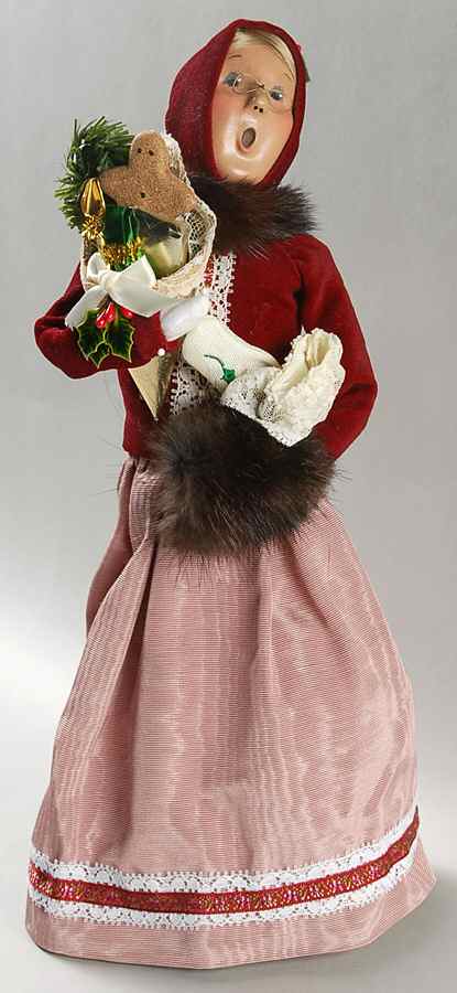 Victorian Assorted Carolers Shopper Woman-Red Pink - No Box by Byers' Choice Ltd-1