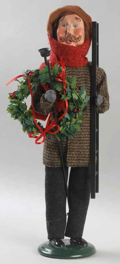 Street Vendors Lamplighter With Wreath & Ladder - No Box by Byers' Choice Ltd-1