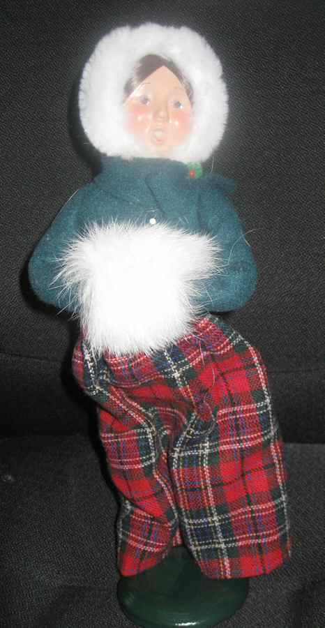 Traditional Assorted Carolers Woman With White Muff&Hat - No Box by Byers' Choice Ltd-1