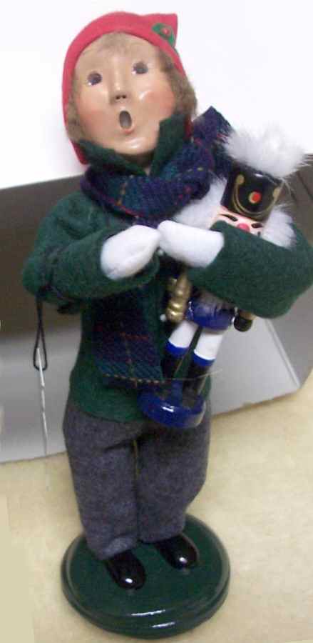 Traditional Assorted Carolers Boy With Nutcracker-Red Hat  - Nb655, No Box by Byers' Choice Ltd-1