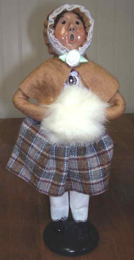 Traditional Assorted Carolers Girl With Muff Brown Coat - Nb666, No Box by Byers' Choice Ltd-1