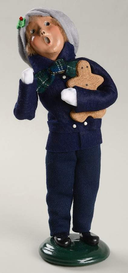 Traditional Assorted Carolers Boy With Gingerbread Man - Nb869, No Box by Byers' Choice Ltd-1