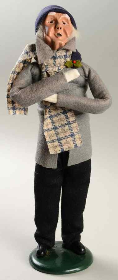 Traditional Assorted Carolers Grandfather In Grey Coat Blue Hat - Nb688, No Box by Byers' Choice Ltd-1
