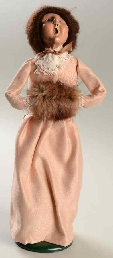 Victorian Assorted Carolers Woman With Muff-Tan Dress - No Box by Byers' Choice Ltd-1