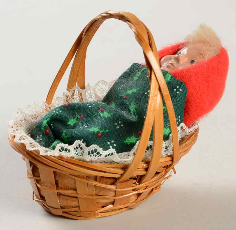 Traditional Assorted Carolers Baby In Basket-Eyes Open - Nb697, No Box by Byers' Choice Ltd-1