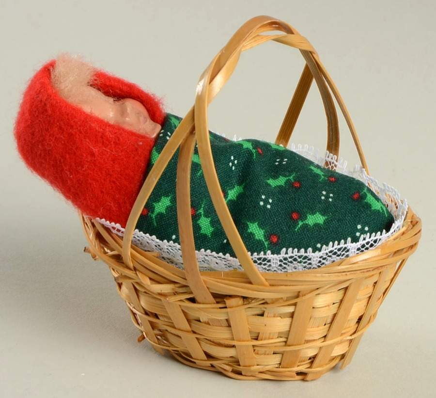 Traditional Assorted Carolers Baby In Basket-Eyes Closed - Nb755, No Box by Byers' Choice Ltd-1
