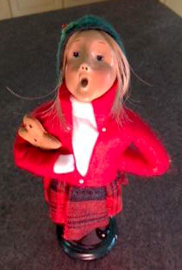 Traditional Assorted Carolers Girl With Gingerbread-Red Coat - Nb1104, No Box by Byers' Choice Ltd-1