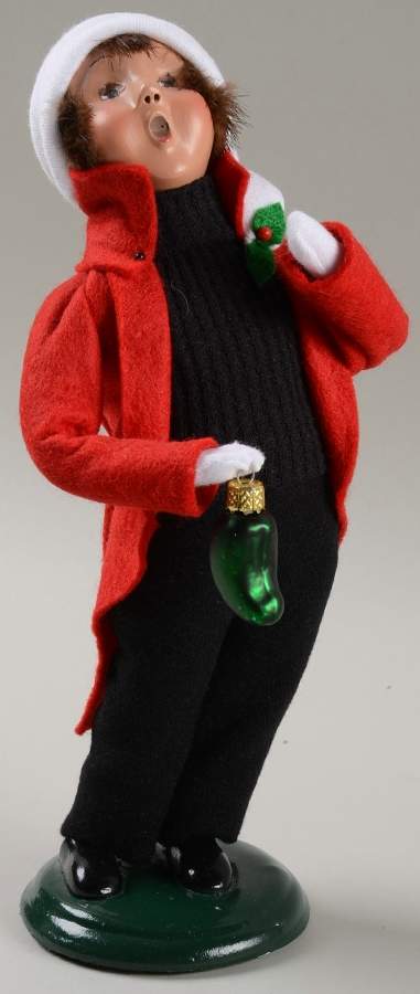 Traditional Assorted Carolers Boy With Pickle Ornament - Nb743, No Box by Byers' Choice Ltd-1