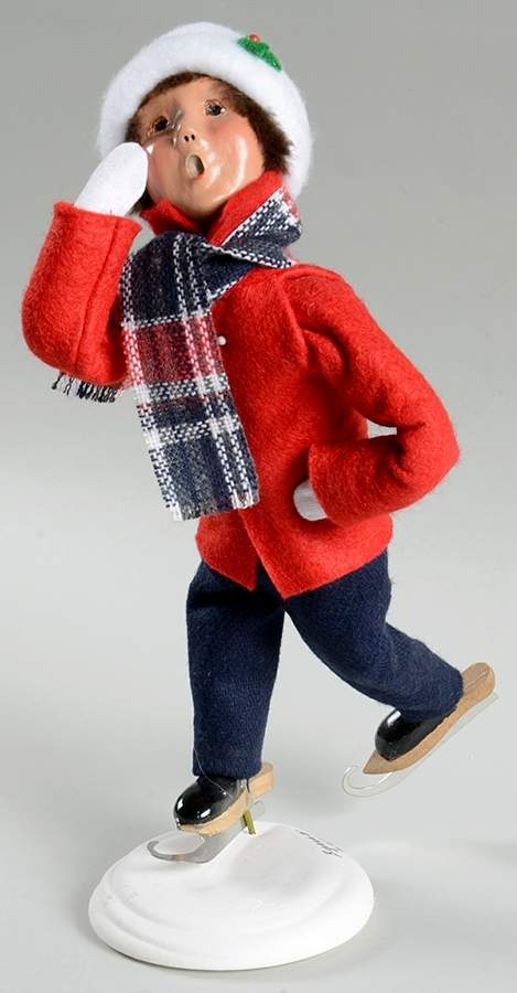 Traditional Assorted Carolers Skater Boy-Red Coat - Nb771, No Box by Byers' Choice Ltd-1